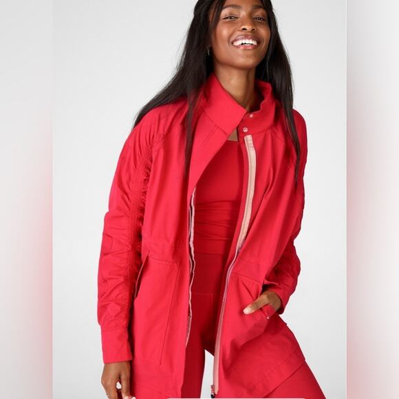 Fabletics Jackets & Blazers - Fabletics Giana Jacket II Red Persimmon Water Resistant Size Large